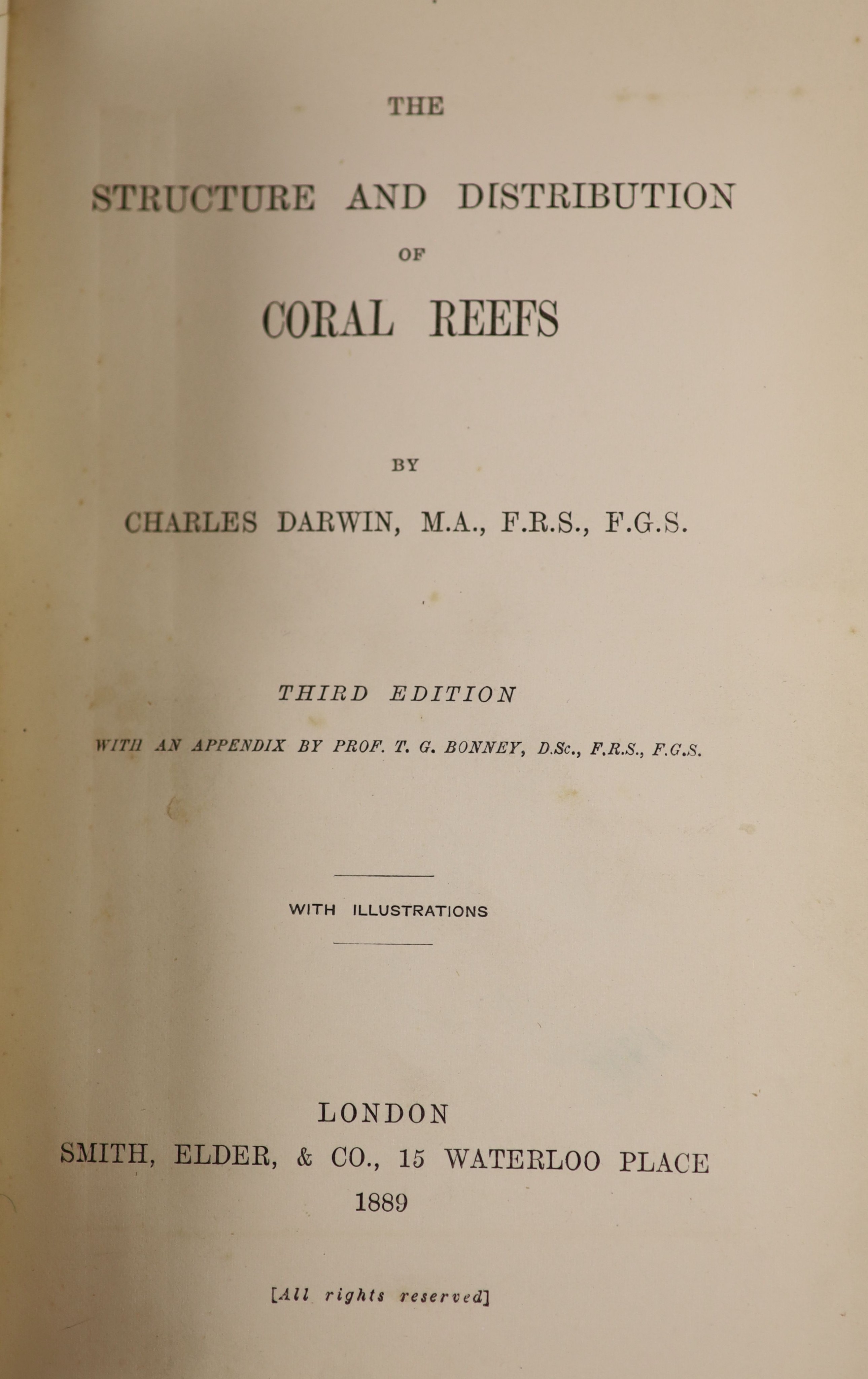 Darwin, Charles - 6 works - The Origin of Species, 6th edition, with folding table, 1886; The Various Contrivances by which Orchids are Fertilised by Insects, 2nd edition, 1888; The Formation of Vegetable Mould through t
